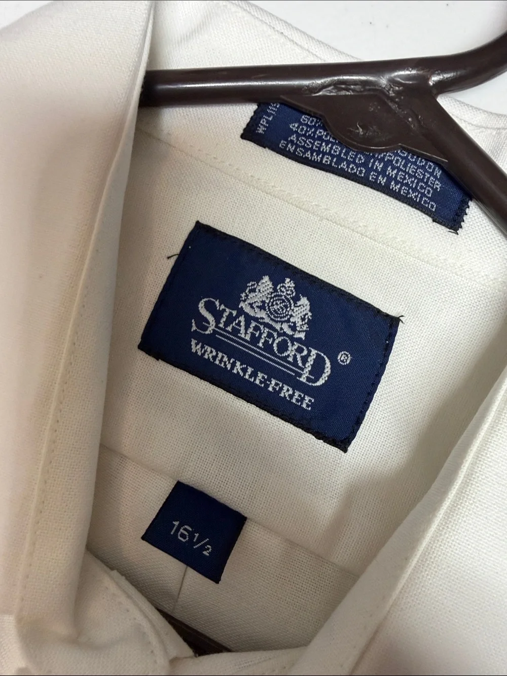 Stafford (16.5) White Shirt l/Hart Schaffner Marx Black Dress Pants(38/29)#100